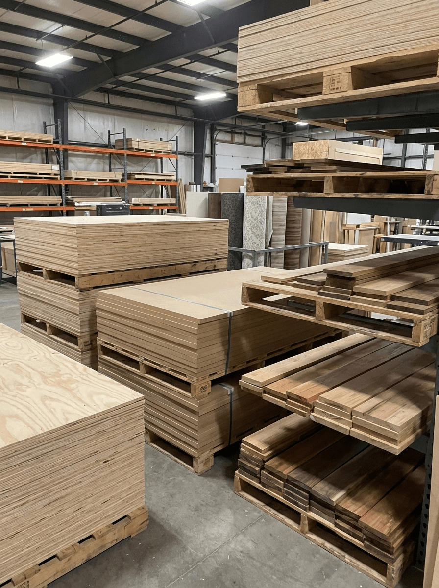 Commercial millwork materials in Saskatoon - plywood MDF laminate