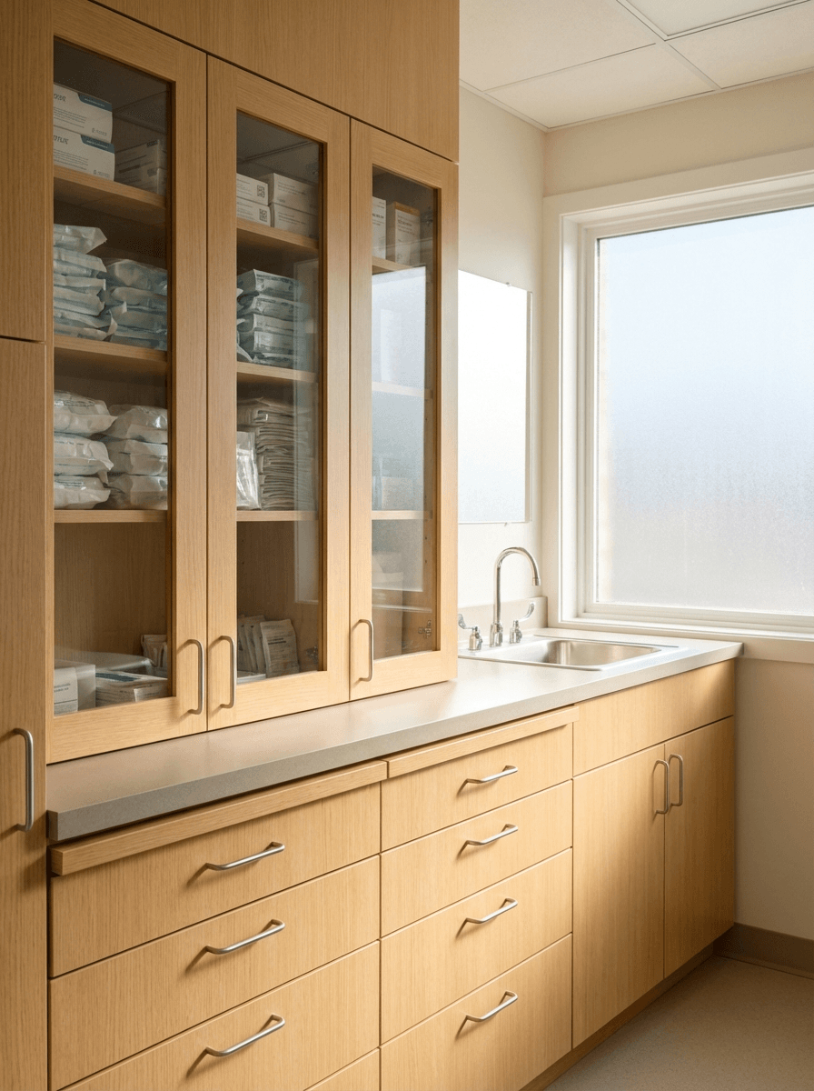 We have built commercial cabinets for just about every type of business you can think of. Each industry has its own set of challenges, and we design our cabinetry to solve them.