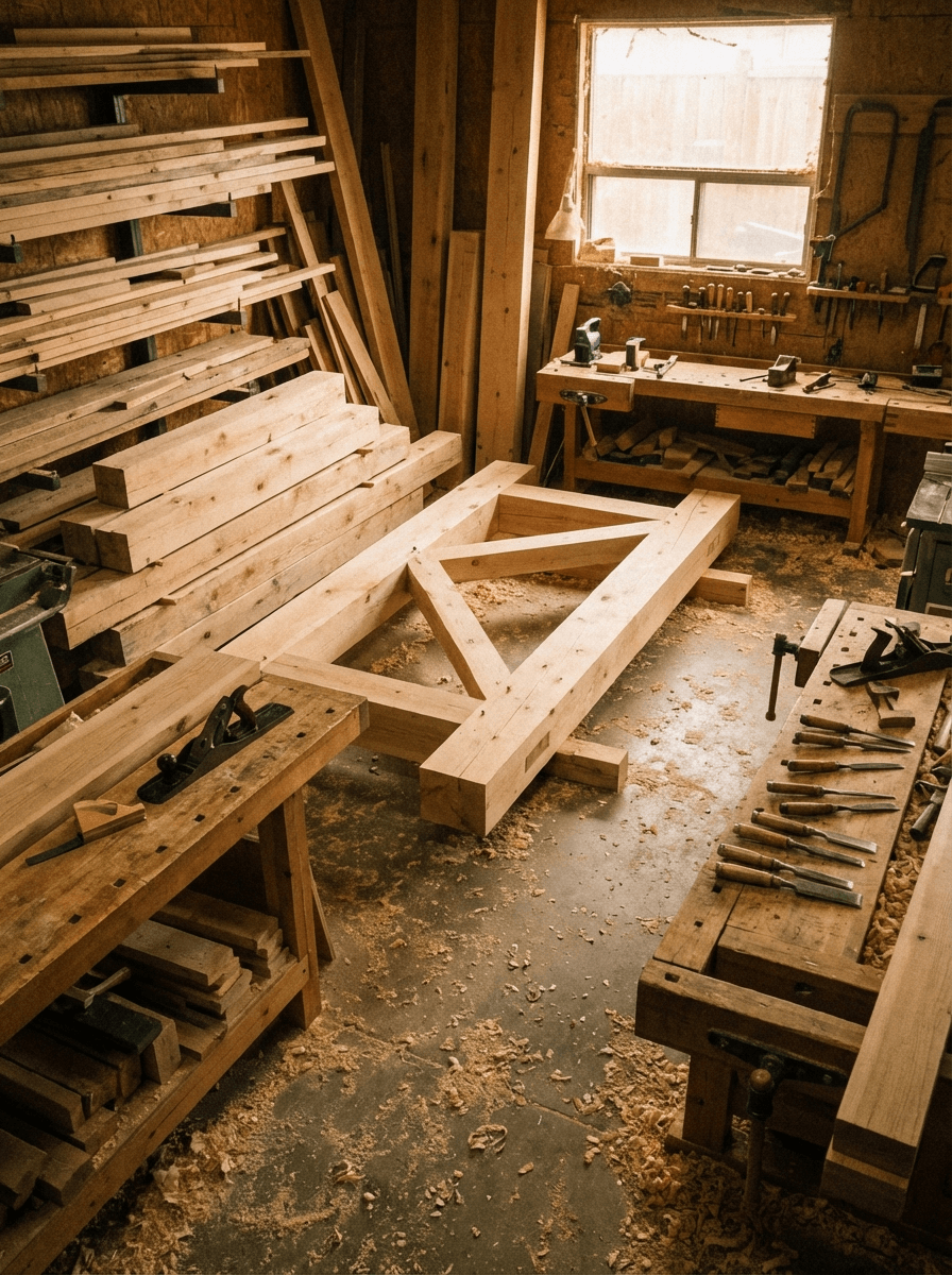 Custom millwork design and fabrication process at Broadway Millwork in Saskatoon Saskatchewan featuring skilled craftsmen at work