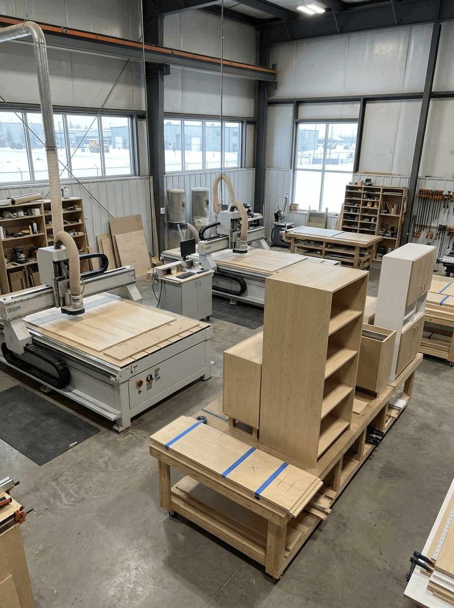 CNC precision manufacturing of healthcare cabinetry in Saskatoon - medical casework fabrication