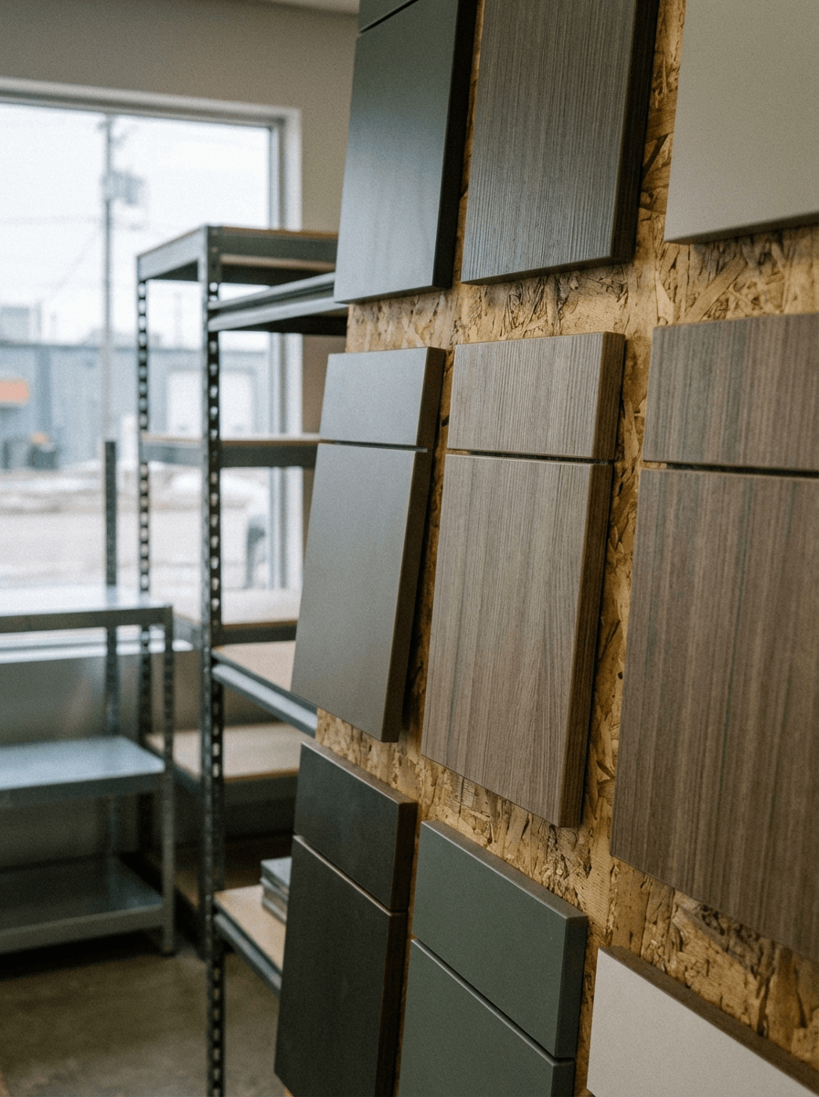 High durability cabinet finishes Broadway Millwork Saskatoon Saskatchewan HPL laminate surfaces commercial
