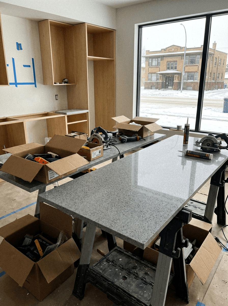 commercial Countertop installation in Saskatoon Saskatchewan